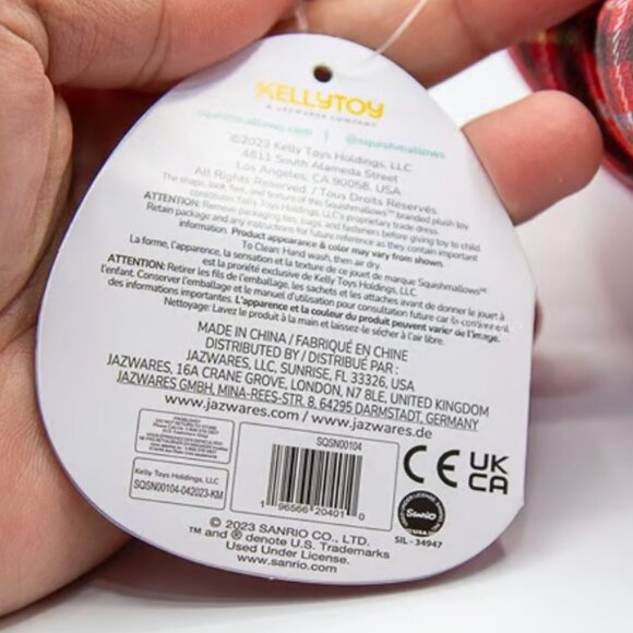 7" My Melody in Red Plaid Holiday Ed Squishmallows / Jazzwares / KellyToy / BNWT - Picture 5 of 6